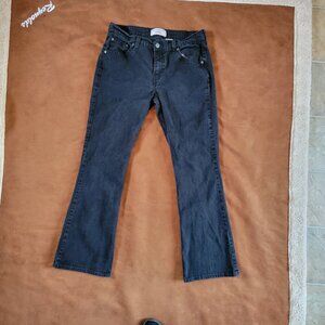 Levi Signture Jeans Womens Size Misses 12 Short Black Denim Boot Cut Stretch